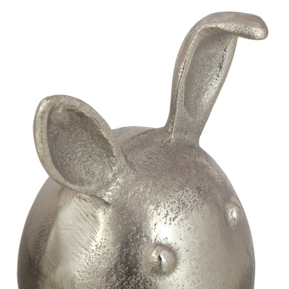 Dola Handcrafted Aluminum Bunny Figurines (Set of 3), Pewter