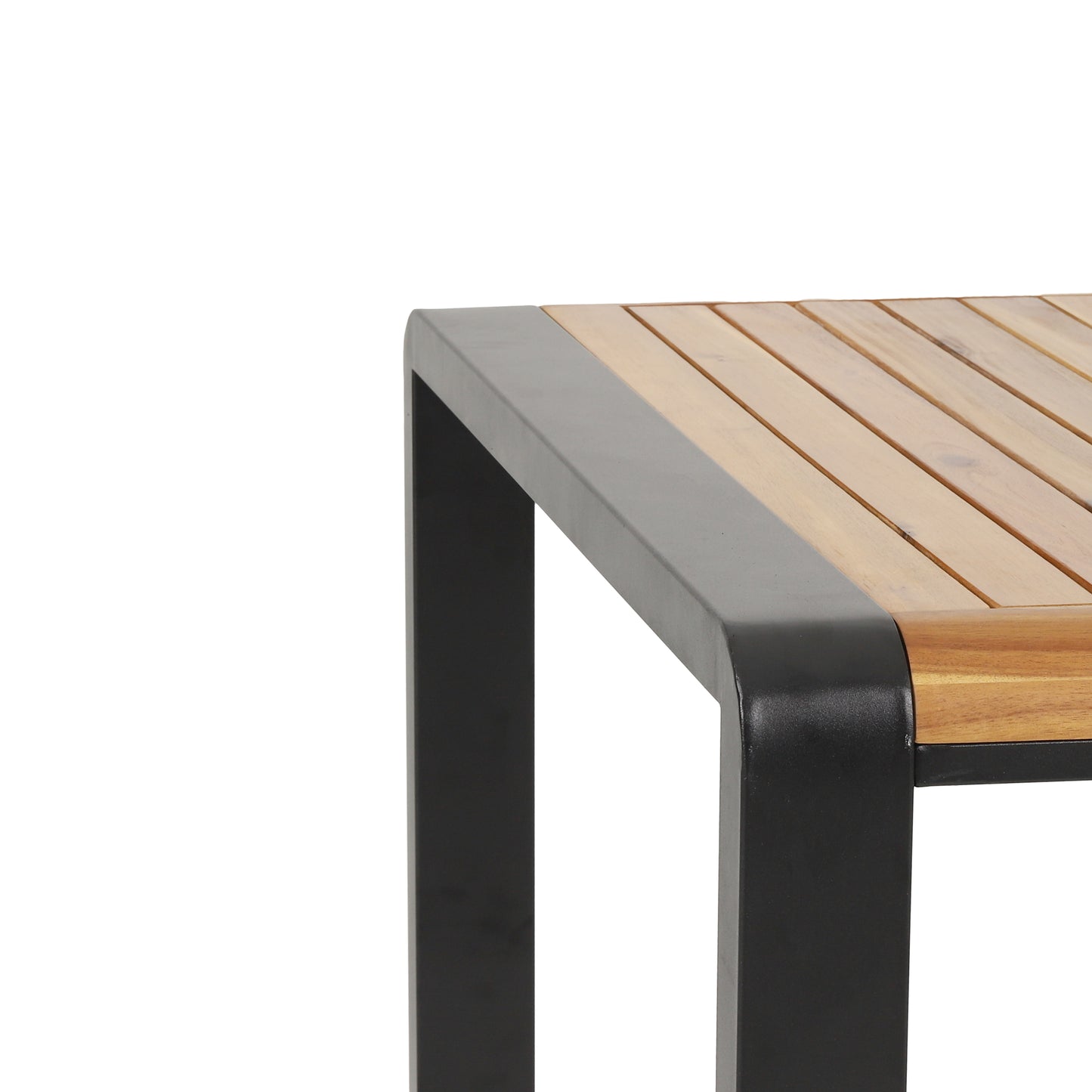 Roseland Outdoor Acacia Wood Dining Table, Teak and Black