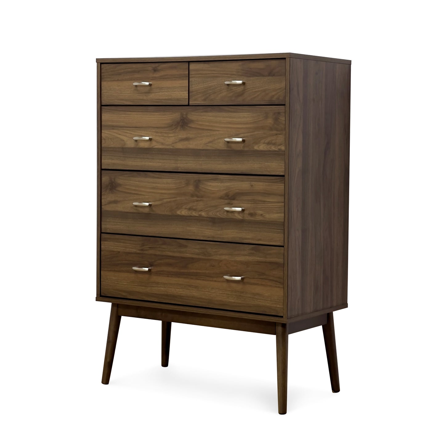 Wilbur Mid Century Modern Wooden 5 Drawer Dresser