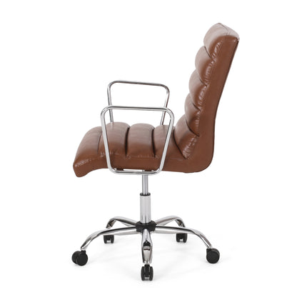 Gilmans Contemporary Faux Leather Channel Stitch Swivel Office Chair