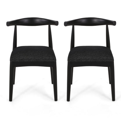 Covey Mid Century Modern Fabric Upholstered Wood Dining Chairs, Set of 2
