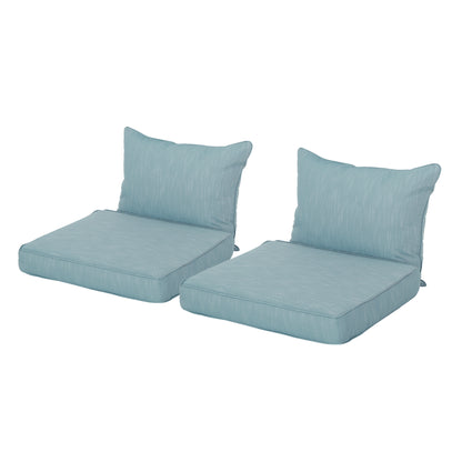 Luciella Outdoor Water Resistant Fabric Club Chair Cushions with Piping (Set of 2)