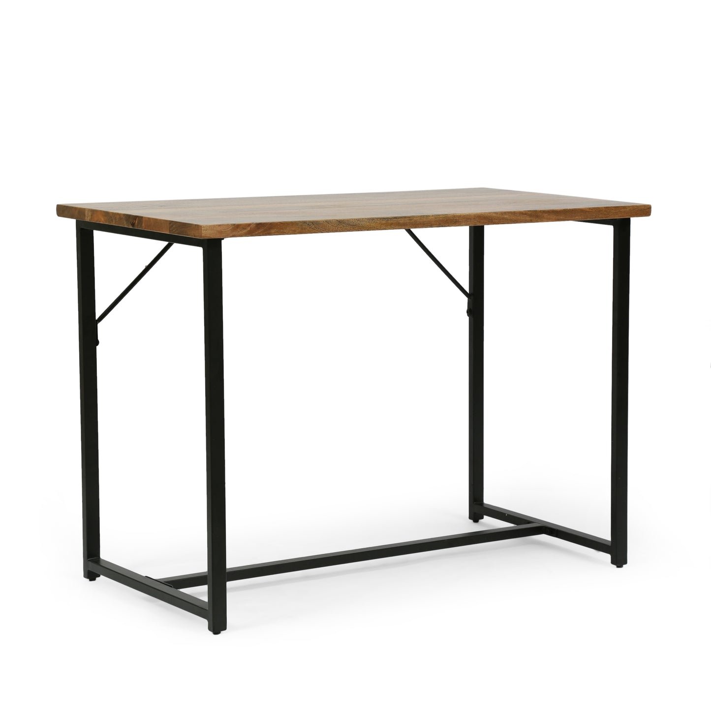 Addyston Modern Industrial Handmade Mango Wood Console Table, Honey Brown and Black