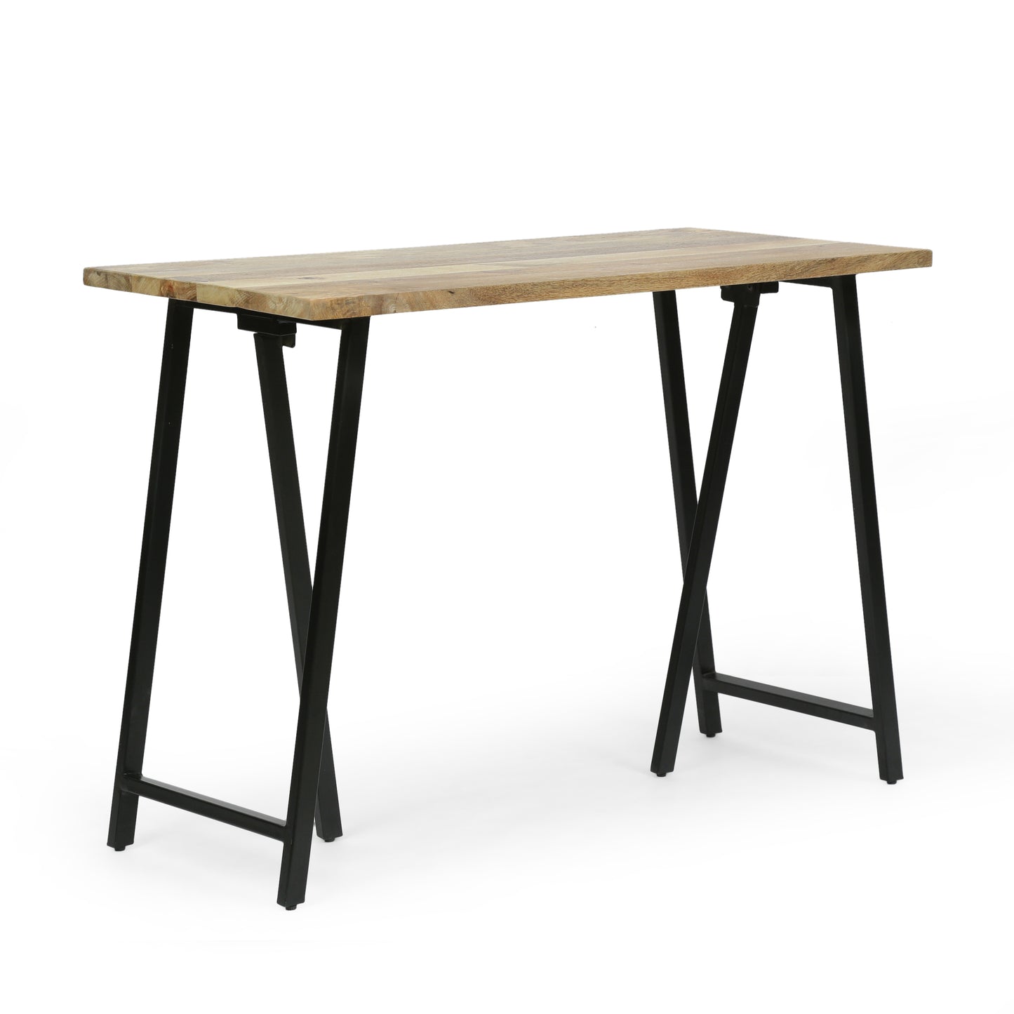 Wrens Modern Industrial Handmade Mango Wood Console Table, Natural and Black