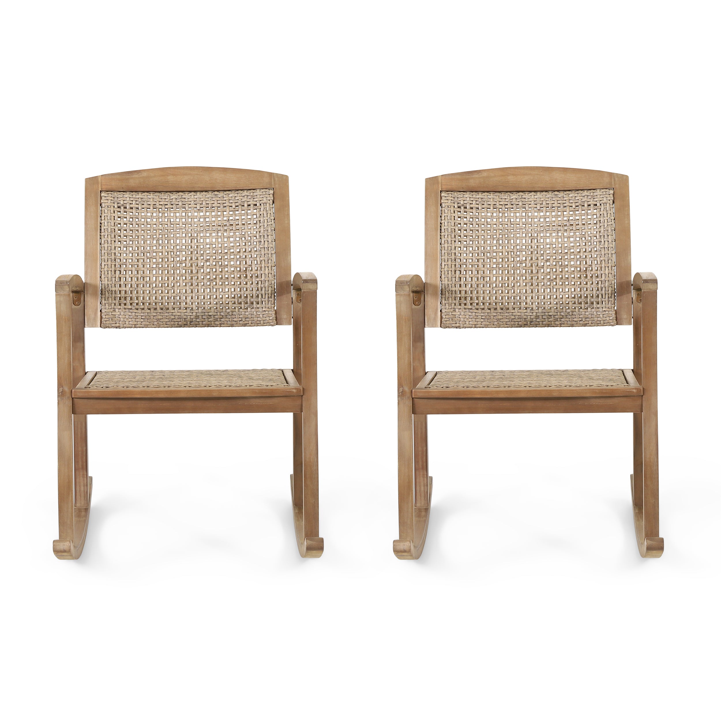 Outdoor wicker rocking online chair set