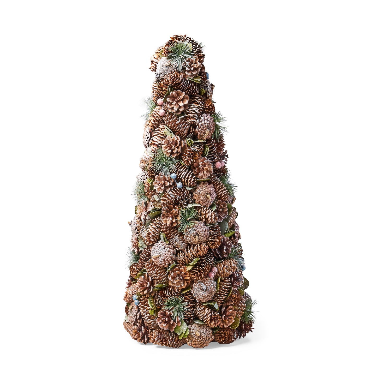 Artificial Pre Decorated Pinecone and Glitter Tabletop Christmas Tree