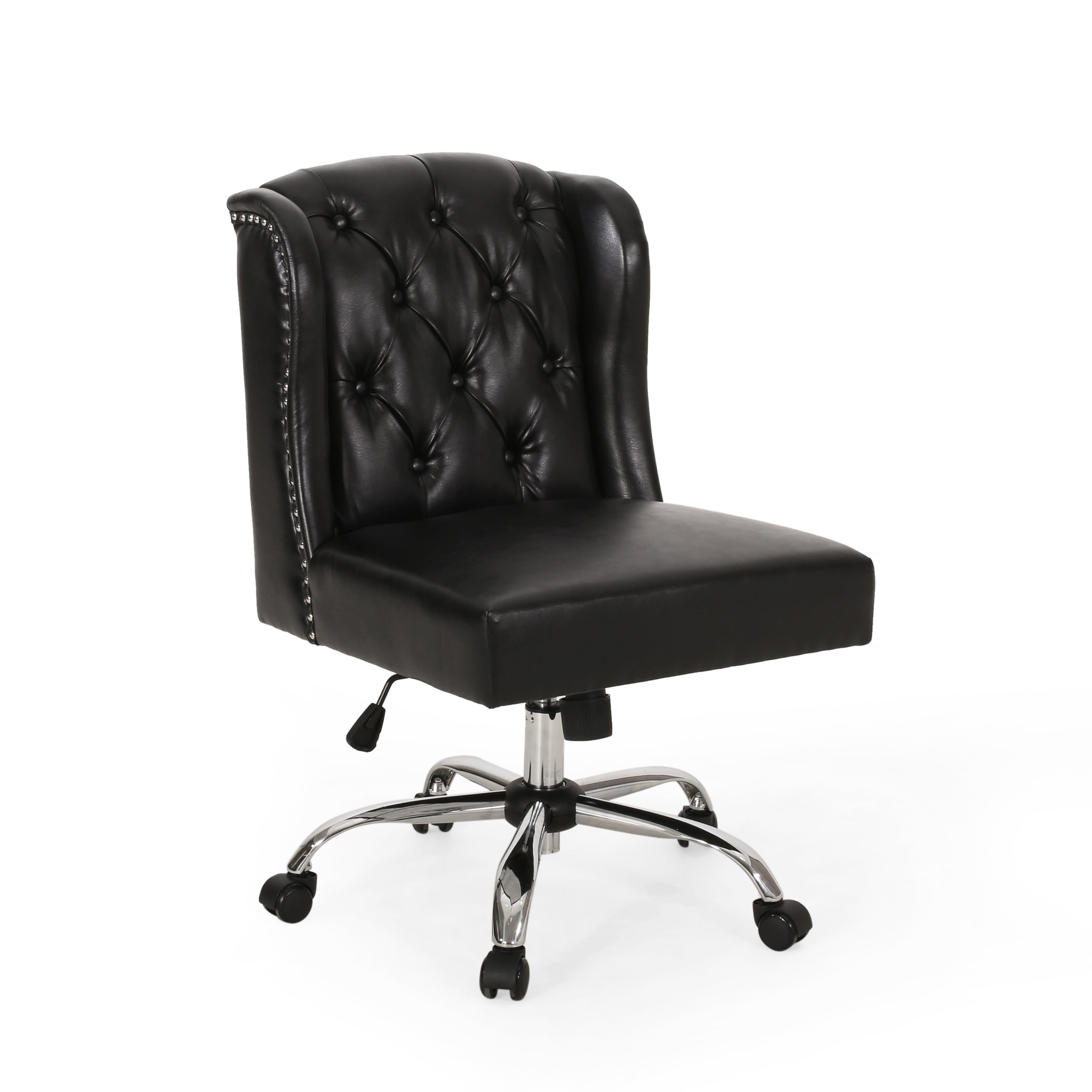 Amar Contemporary Wingback Tufted Swivel Office Chair – GDFStudio