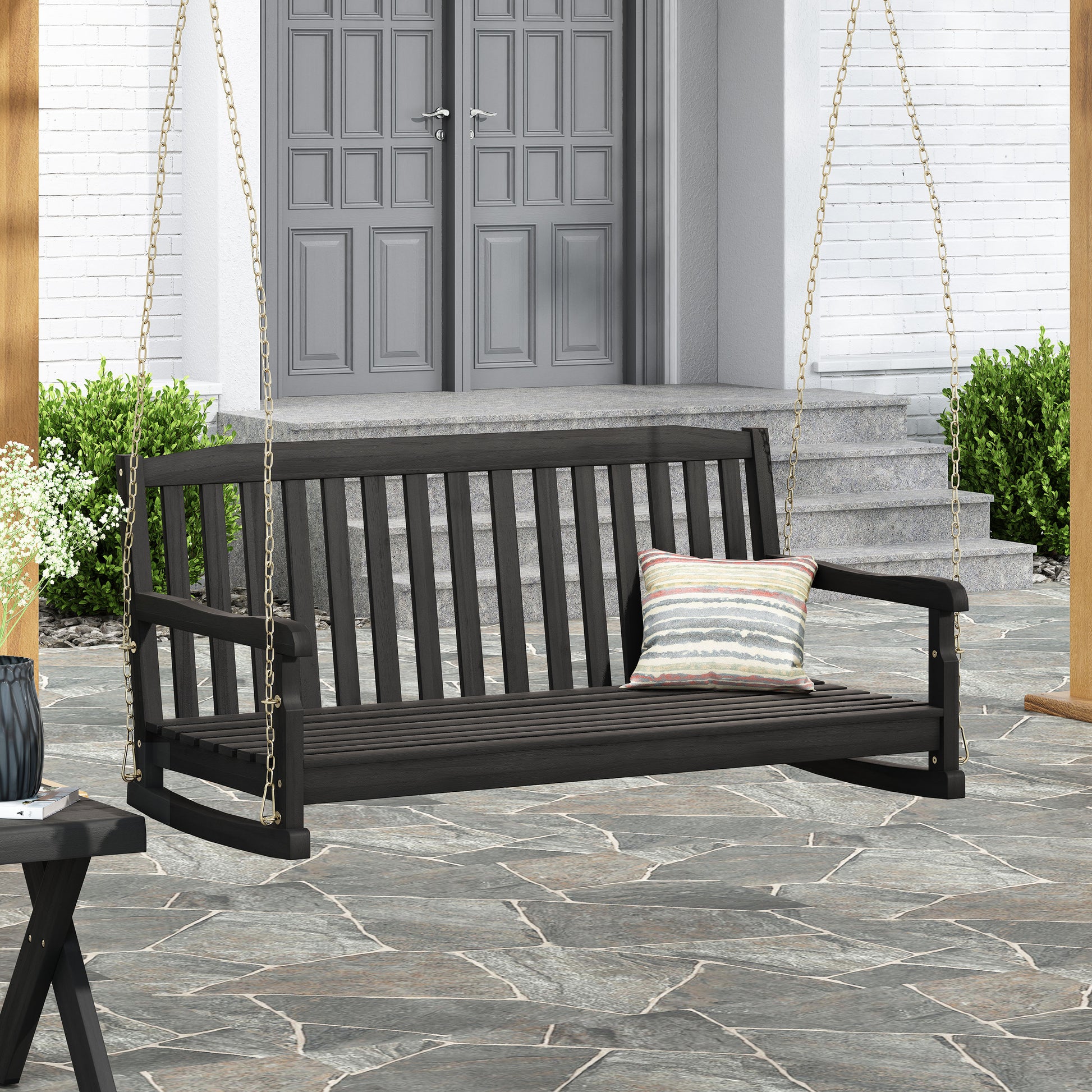 Patio Porch Hanging Swing Chair Garden Deck Yard Bench Seat Outdoor  Furniture