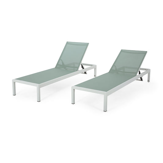 Cherie Outdoor Chaise Lounges (Set of 2)