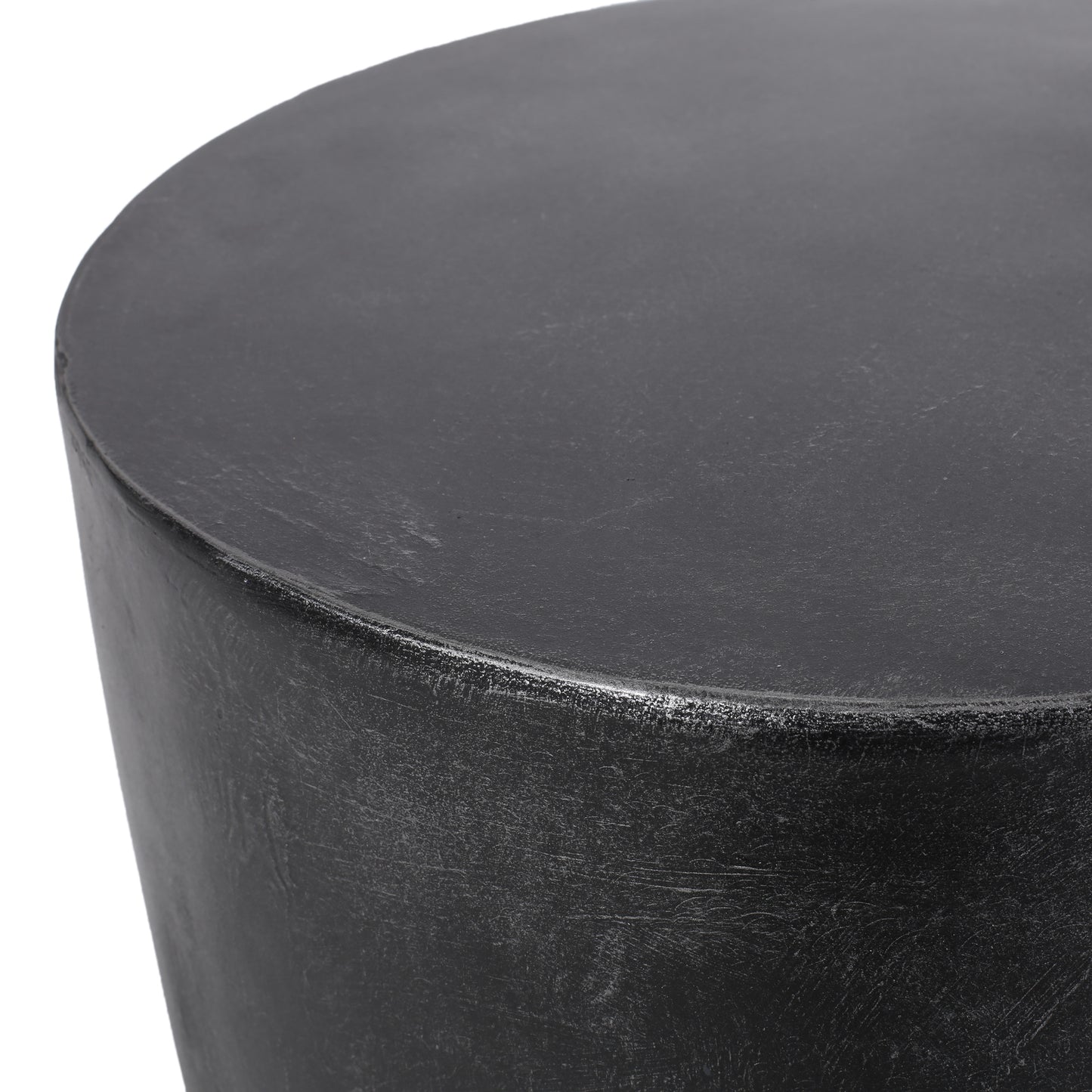 Akin Outdoor Lightweight Concrete Side Table, Matte Black