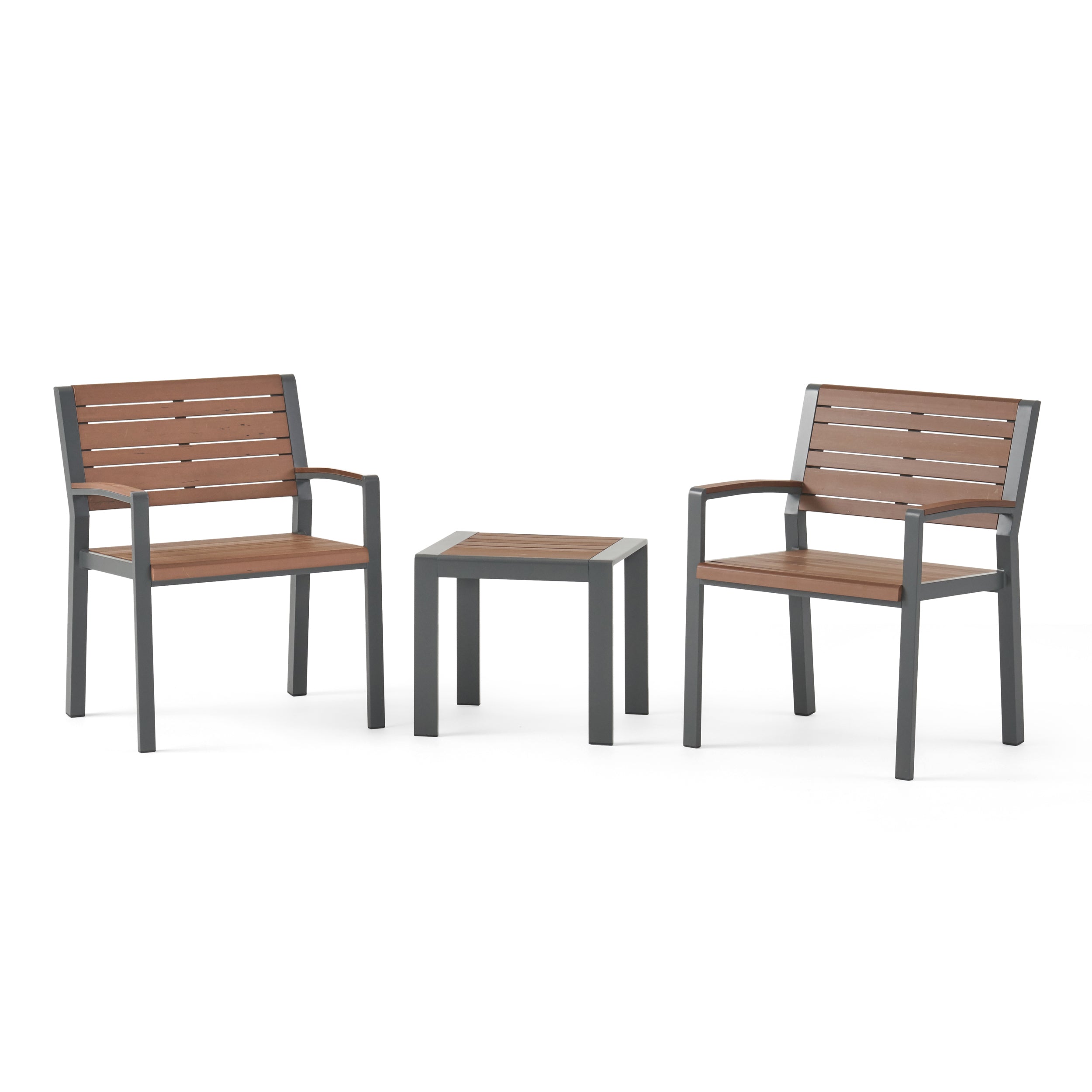 Trimble Outdoor 3 Piece Aluminum Chat Set – GDFStudio