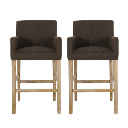 Chaparral Contemporary Fabric Upholstered Wood 30.5 inch Barstools (Set of 2)