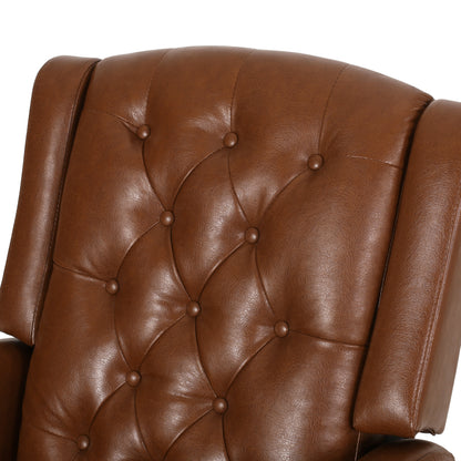 Loubar Contemporary Faux Leather Tufted Pushback Recliner