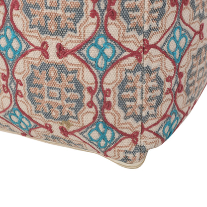 Newalla Handcrafted Boho Fabric Cube Pouf