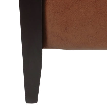 Mugo Mid Century Modern Faux Leather Upholstered Wood Pushback Recliner