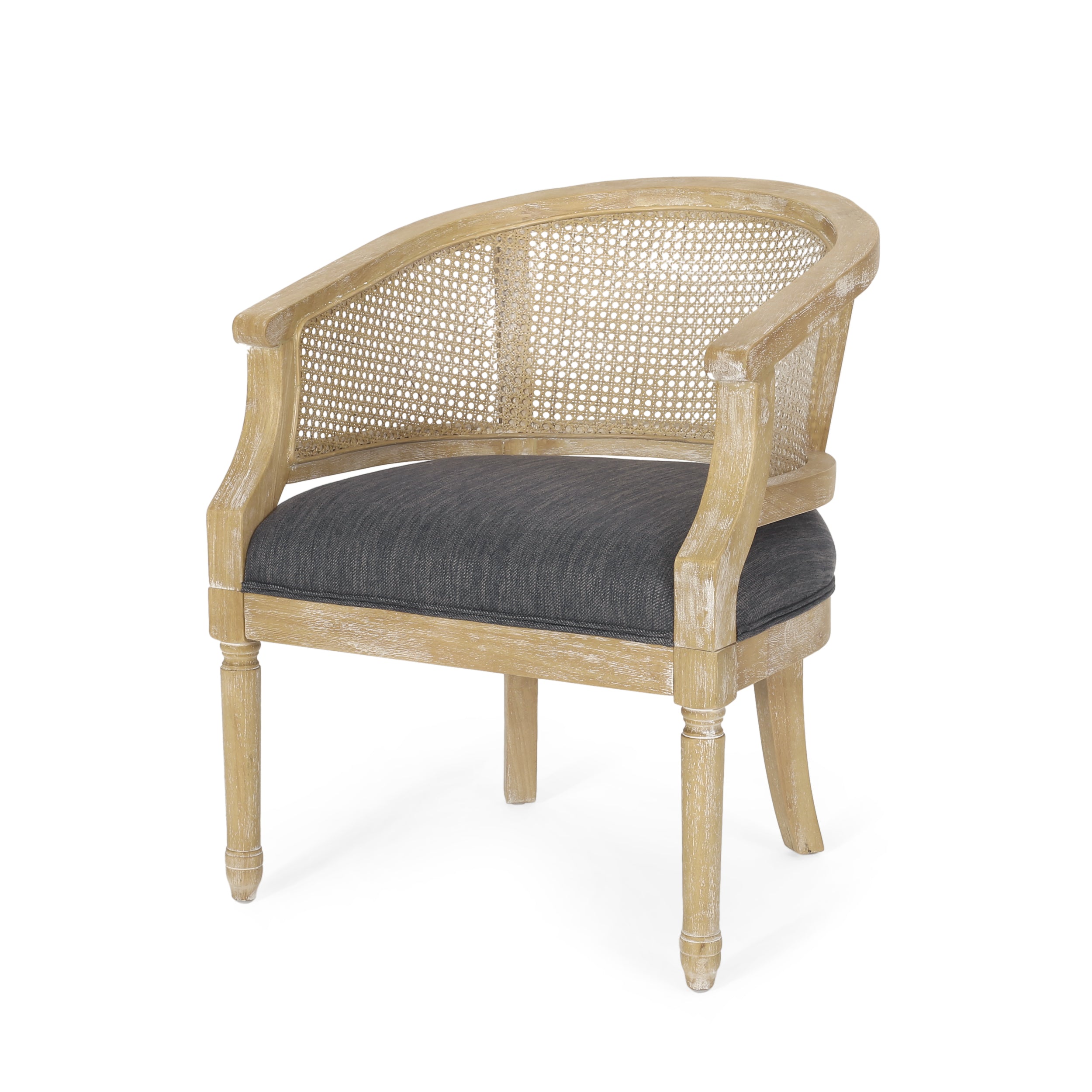 Velie French Country Wood and Cane Accent Chair – GDFStudio