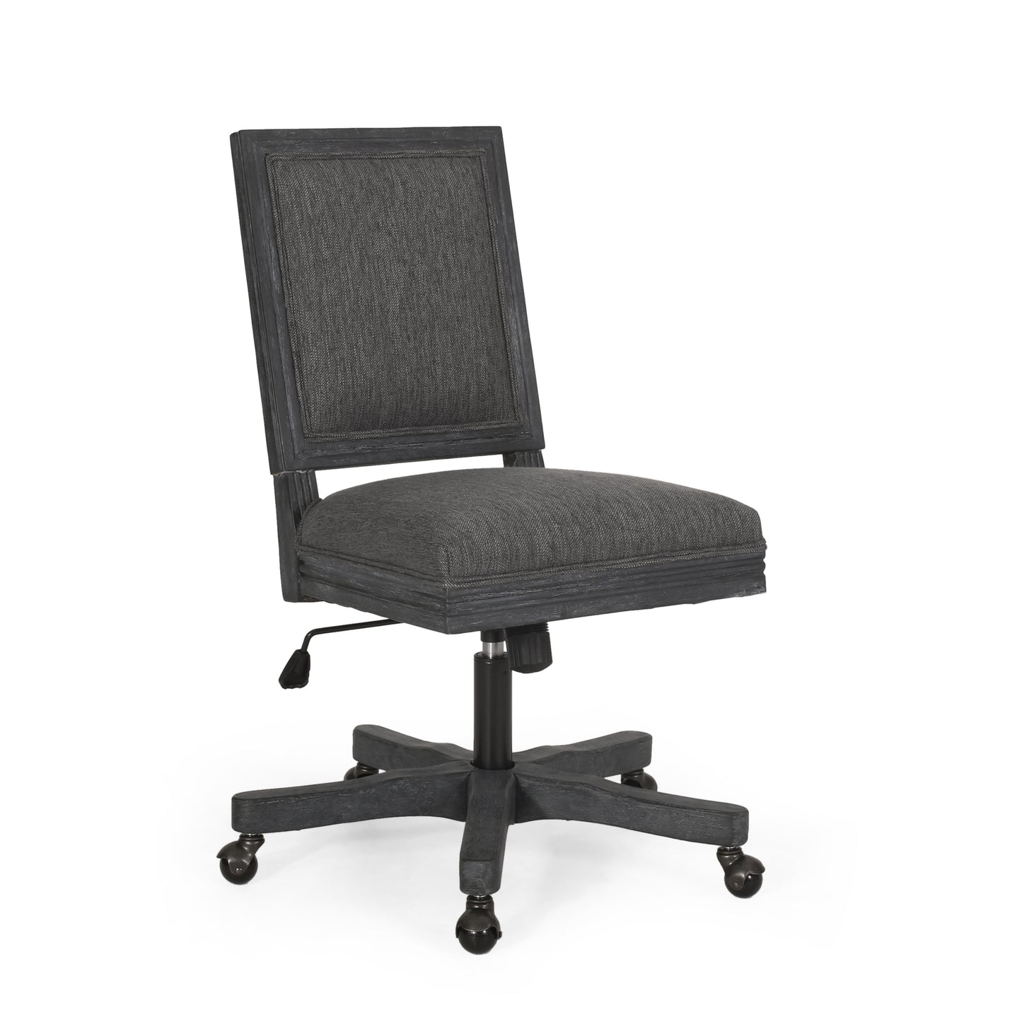 McGillen Rustic Upholstered Swivel Office Chair