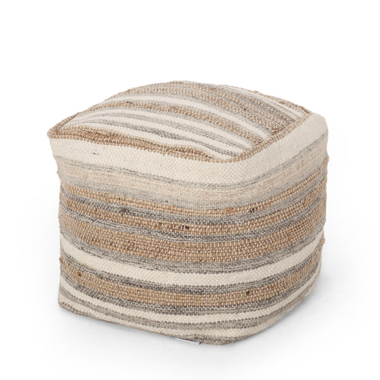 Brookdale Handcrafted Boho Fabric Cube Pouf