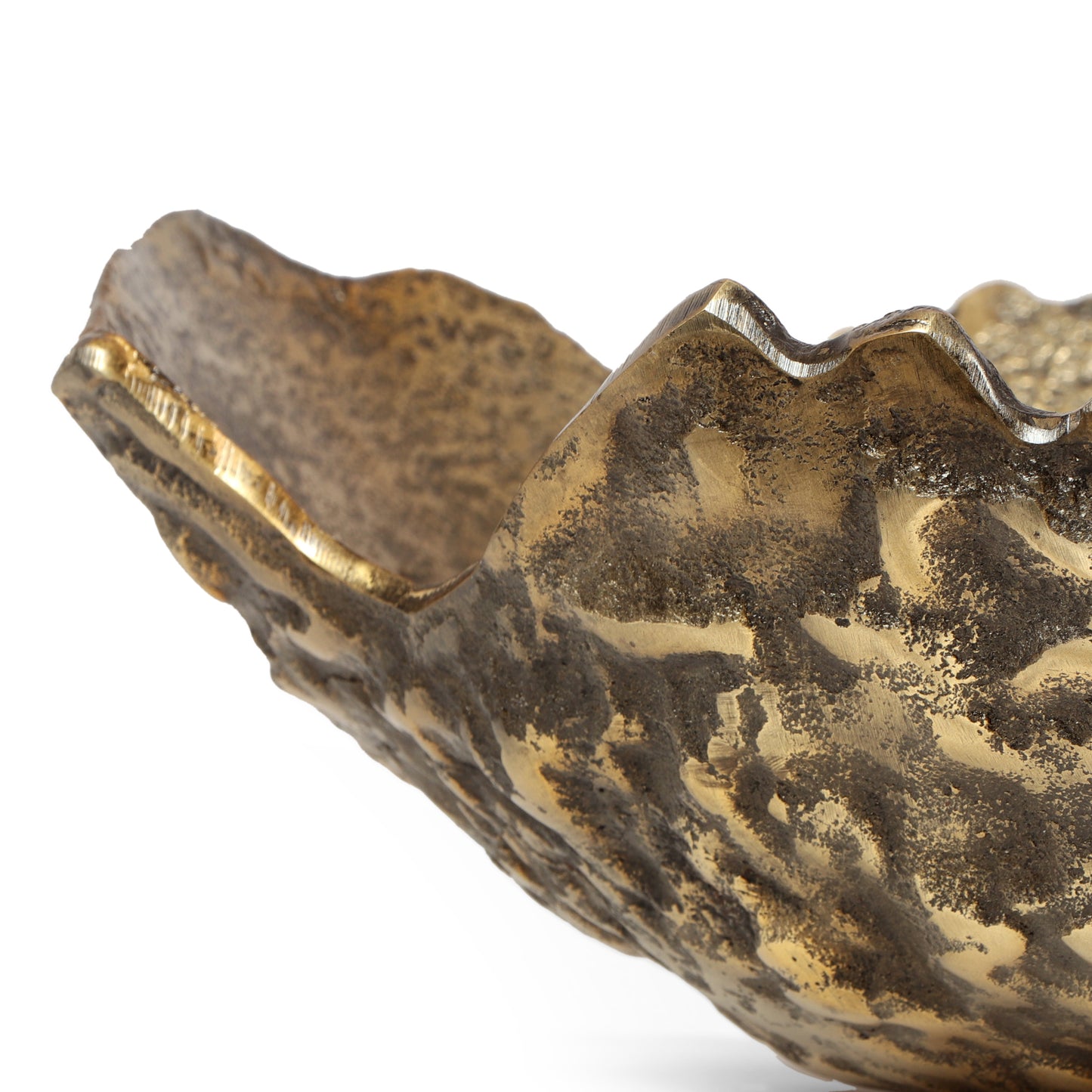 Rossville Parrott Handcrafted Aluminum Decorative Bowl, Antique Brass