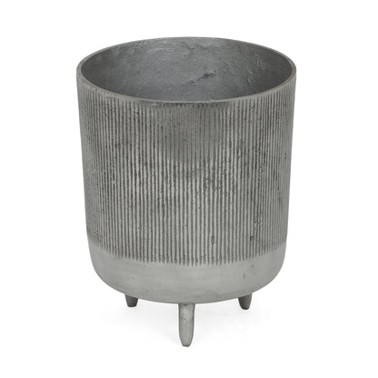 Leet Modern Handmade Aluminum Planter Pot, Raw Polish