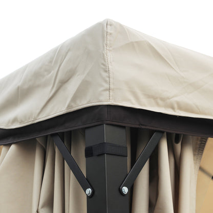 Erika Outdoor 10' x 12' Gazebo with Water Resistant Canopy, Beige