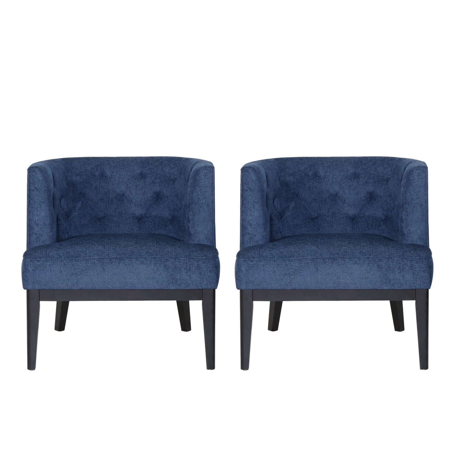 Evans Contemporary Fabric Tufted Accent Chairs, Set of 2