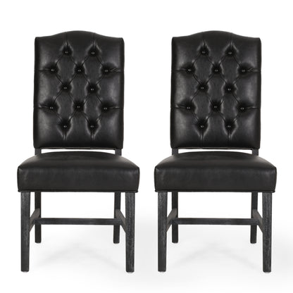 Loyning Contemporary Tufted Dining Chairs, Set of 2