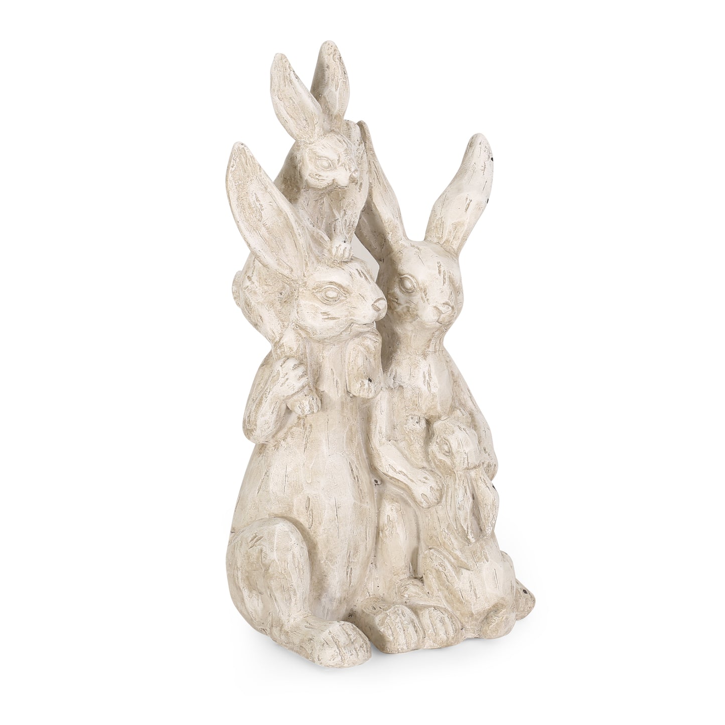 Reser Outdoor Rabbit Family Garden Statue, White