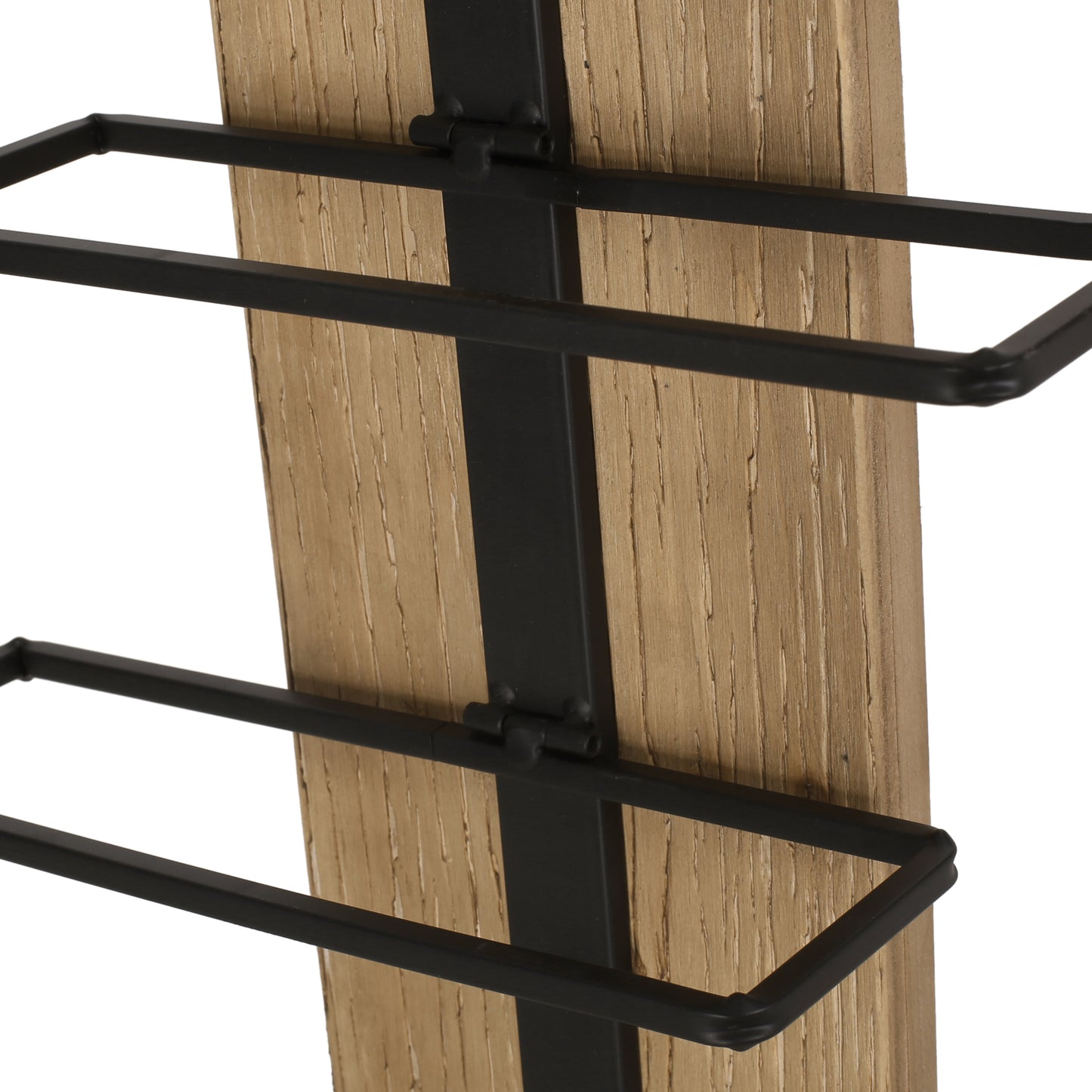 Boster Modern Industrial 8 Bottle Wall Mounted Wine Rack, Natural and Black