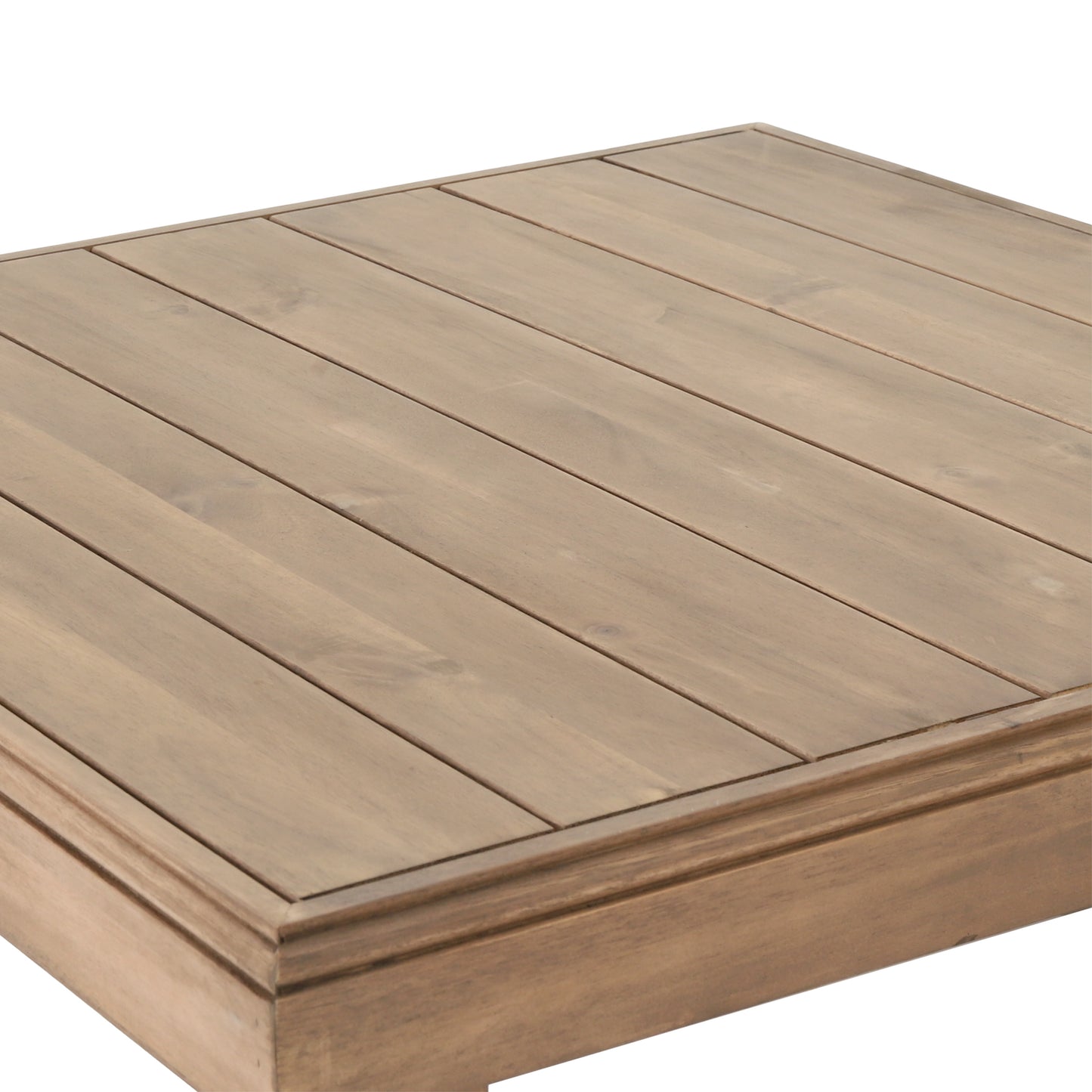Andrae Outdoor Acacia Wood Square Coffee Table, Brown Wash