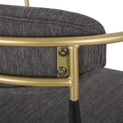 Camas Modern Fabric Upholstered Iron 30 Inch Barstools Set of 2