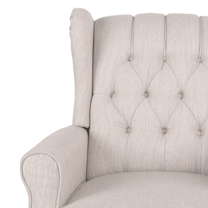 Sheila Contemporary Fabric Tufted Wingback Rocking Chair