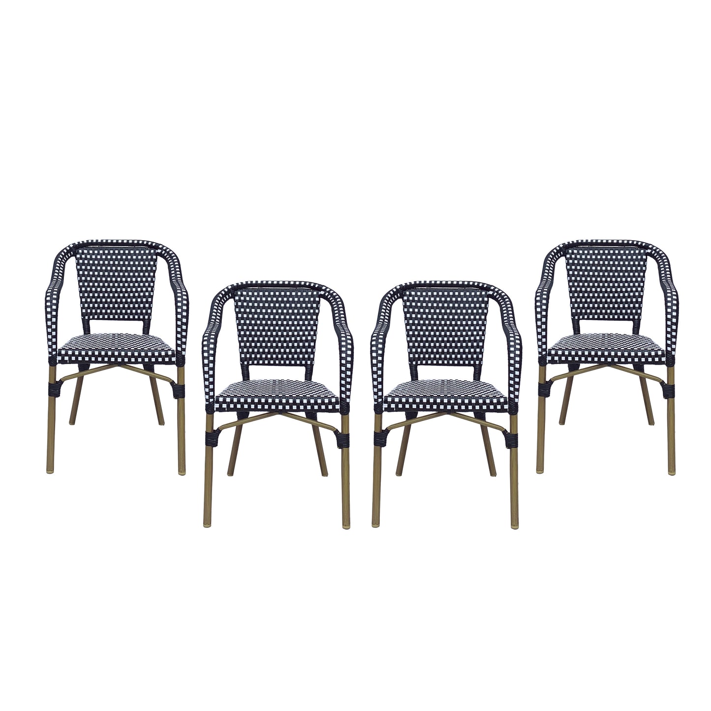 Grouse Outdoor French Bistro Chairs, Set of 4