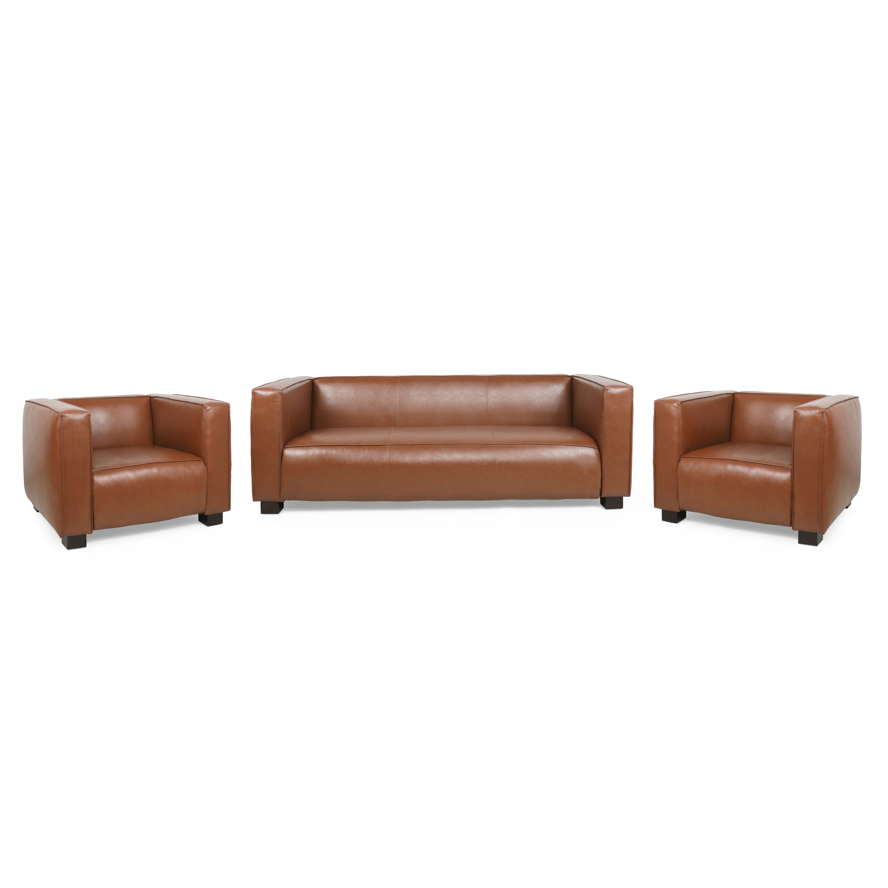 Faux leather best sale sofa and chair