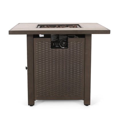 Larry Outdoor 40,000 BTU Iron Square Fire Pit