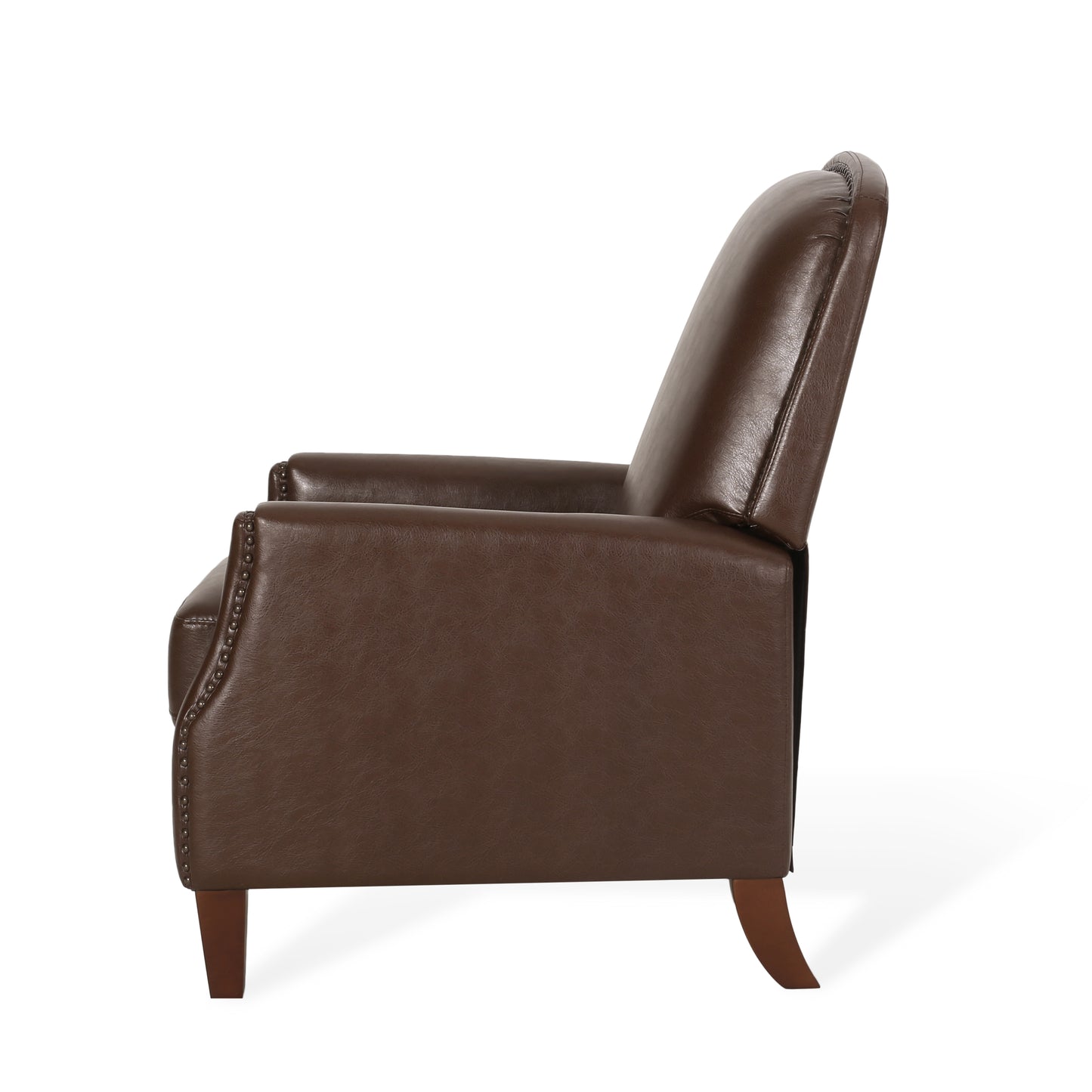 Breu Contemporary Upholstered Pushback Recliner with Nailhead Trim