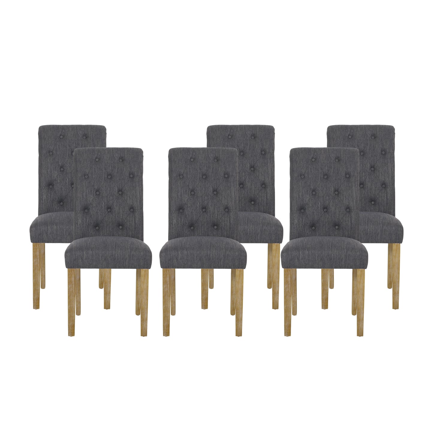 Larkspur Contemporary Fabric Tufted Dining Chairs, Set of 6