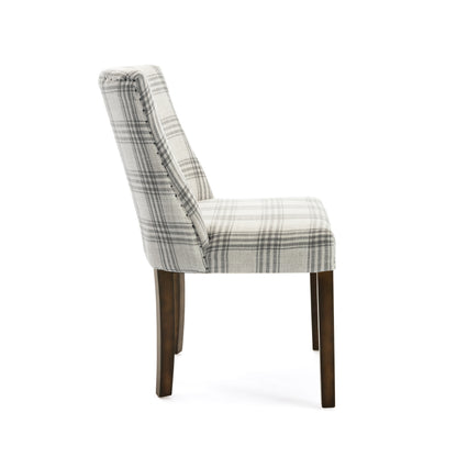 Rydel Contemporary Upholstered Plaid Dining Chairs, Set of 2