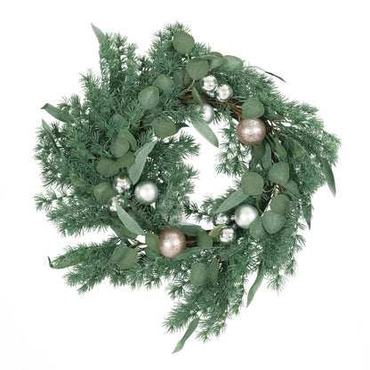 Parandes 26" Pine Artificial Wreath with Ornaments, Green