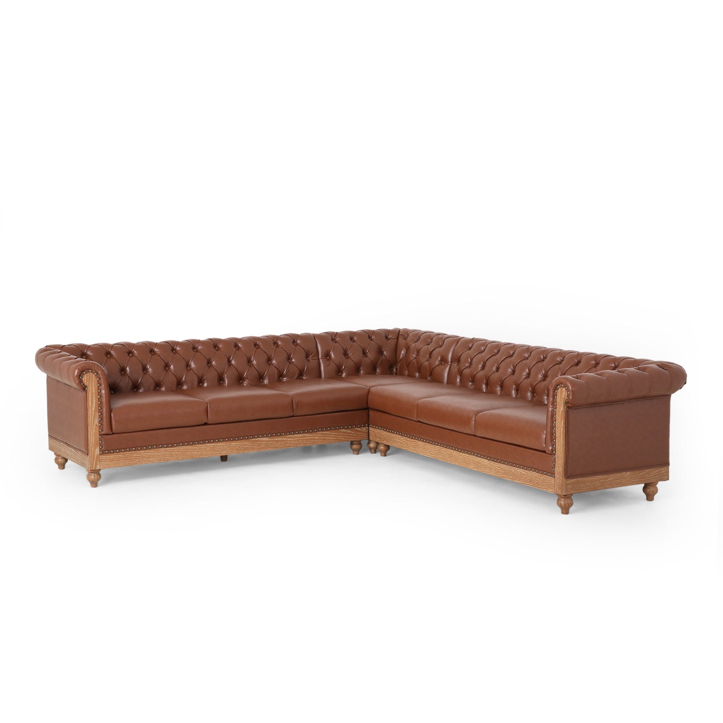 Kinzie Chesterfield Tufted 7 Seater Sectional Sofa with Nailhead Trim