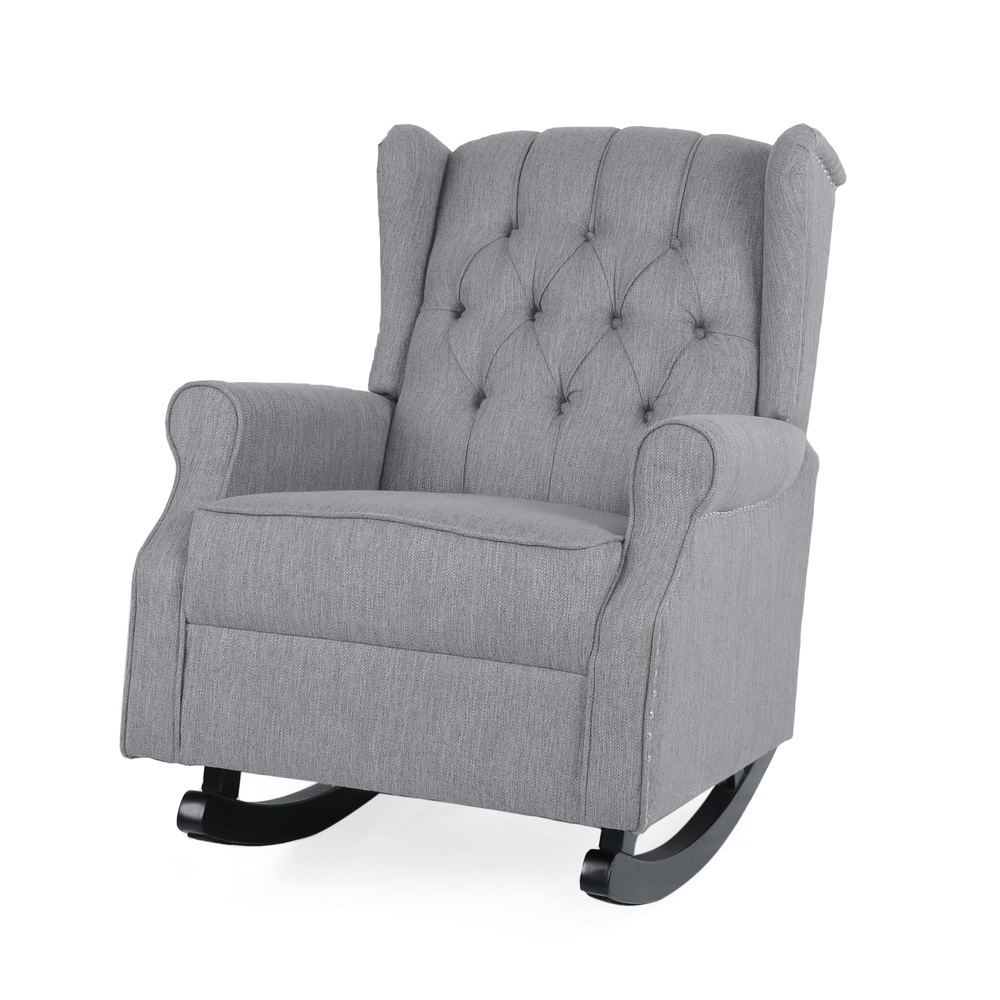 Sheila Contemporary Fabric Tufted Wingback Rocking Chair