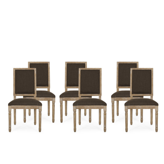Amy French Country Wood Upholstered Dining Chair (Set of 6)