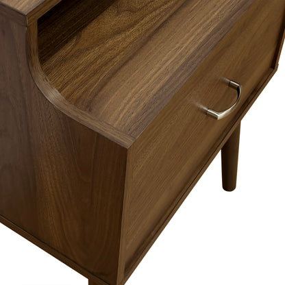 Wilbur Mid Century Wooden 3 Piece Double Dresser and Nightstand Bedroom Set