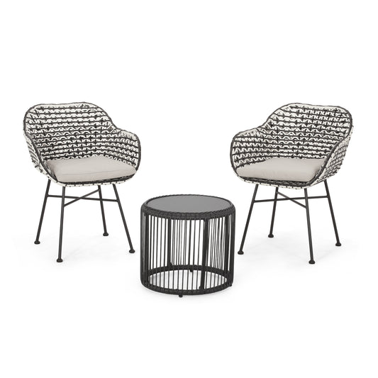 Javontae Outdoor 3 Piece Wicker Chat Set