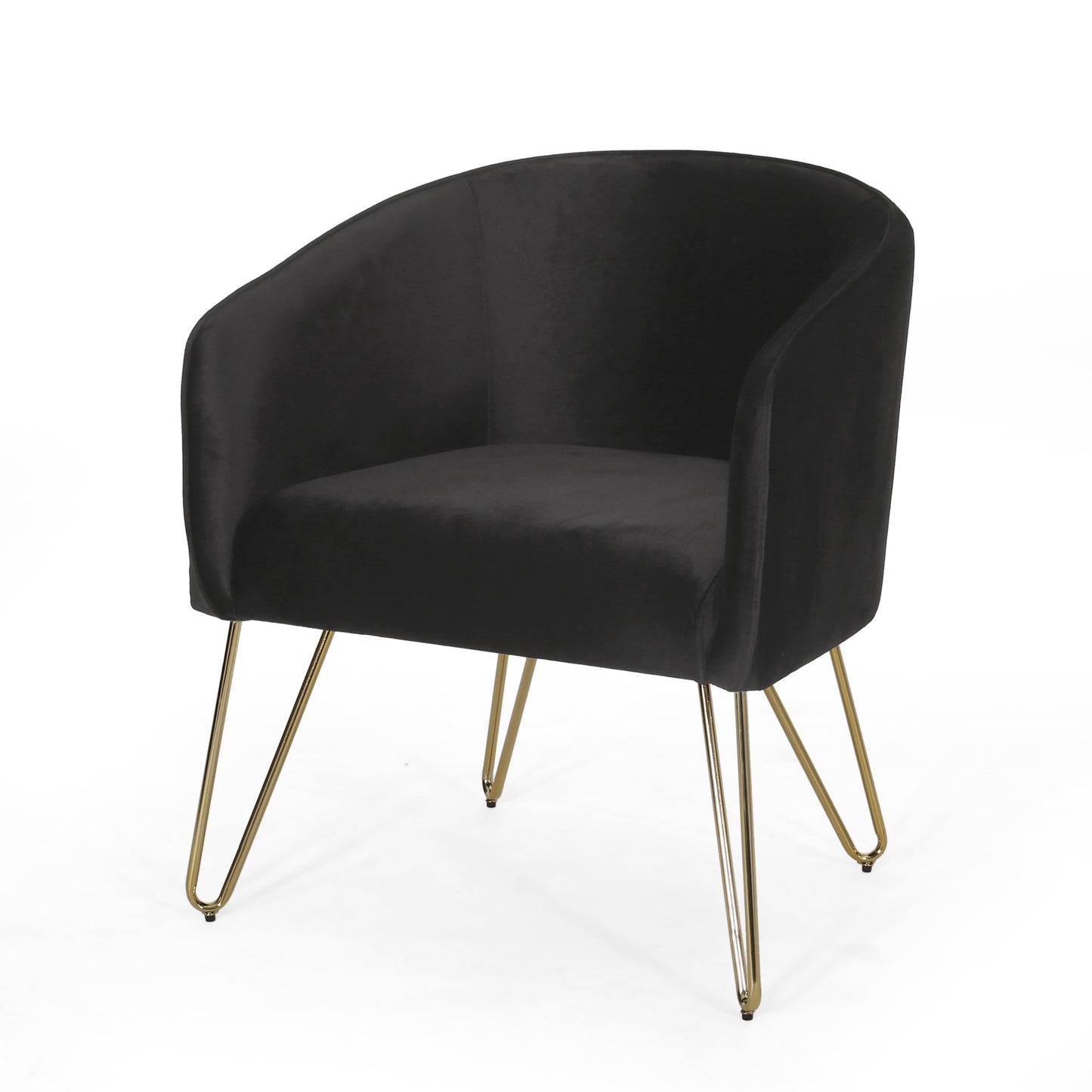 Paul Modern Glam Velvet Club Chair with Hairpin Legs