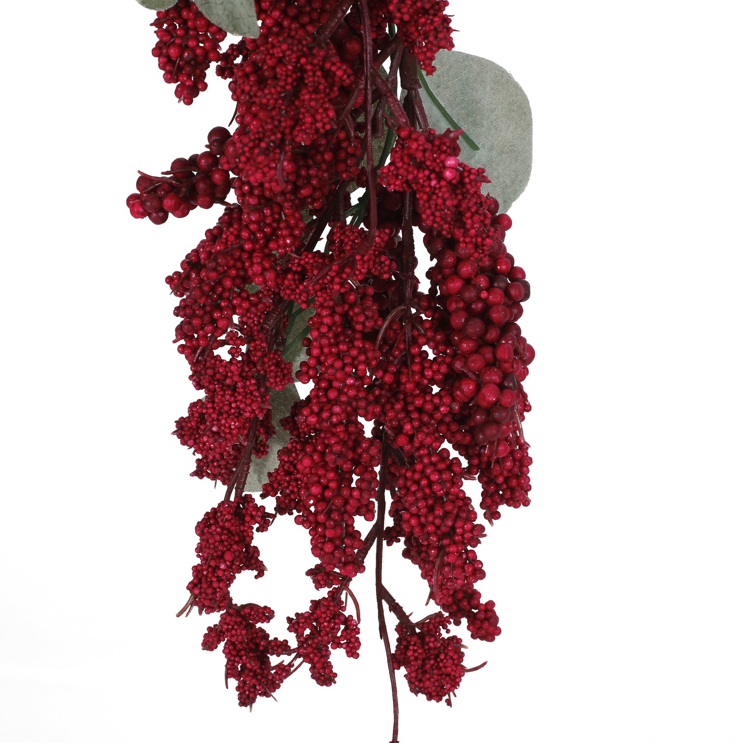 Sedlari 5-foot Eucalyptus Artificial Garland with Berries, Green and Red