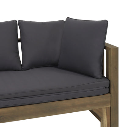 Camille Outdoor Extendable Acacia Wood Daybed Sofa