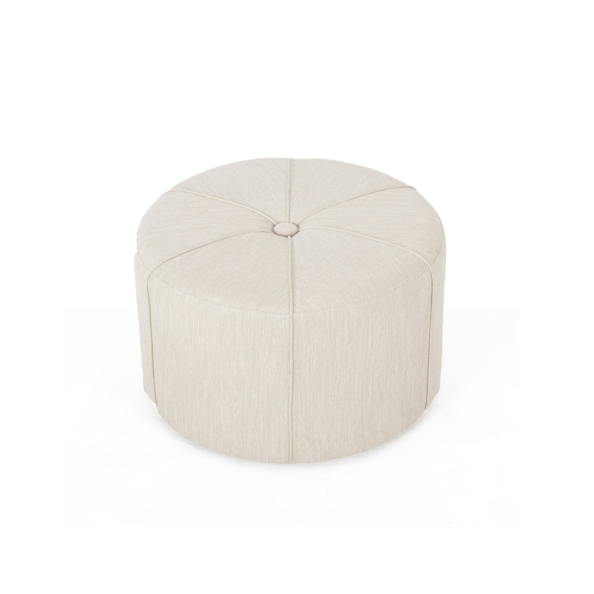 Cimarron Contemporary Round Ottoman With Rolling Casters