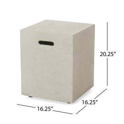 Hearth Outdoor Lightweight Concrete Tank Holder Side Table