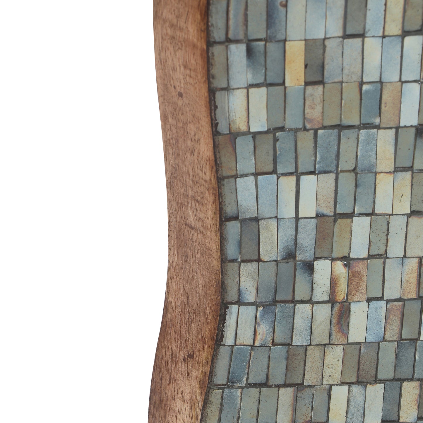 Farmdale Boho Handcrafted Rectangular Mosaic Wall Mirror, Golden Brown